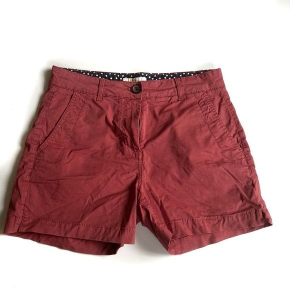 Boden Maroon Chino Style 4 Inch Inseam Shorts - 6